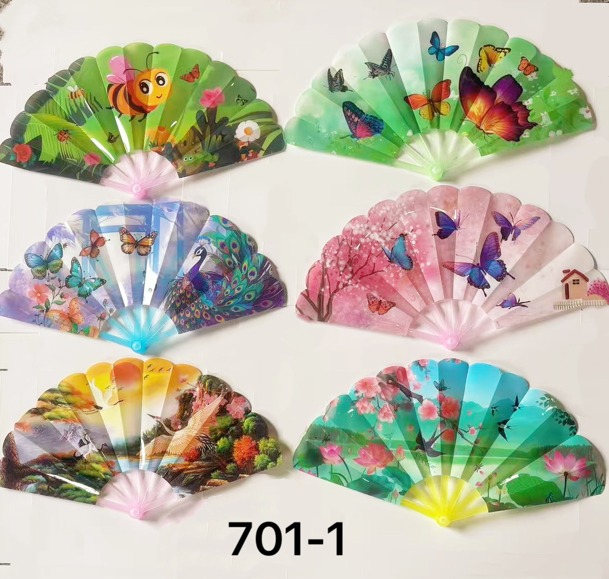 国潮风七折扇图