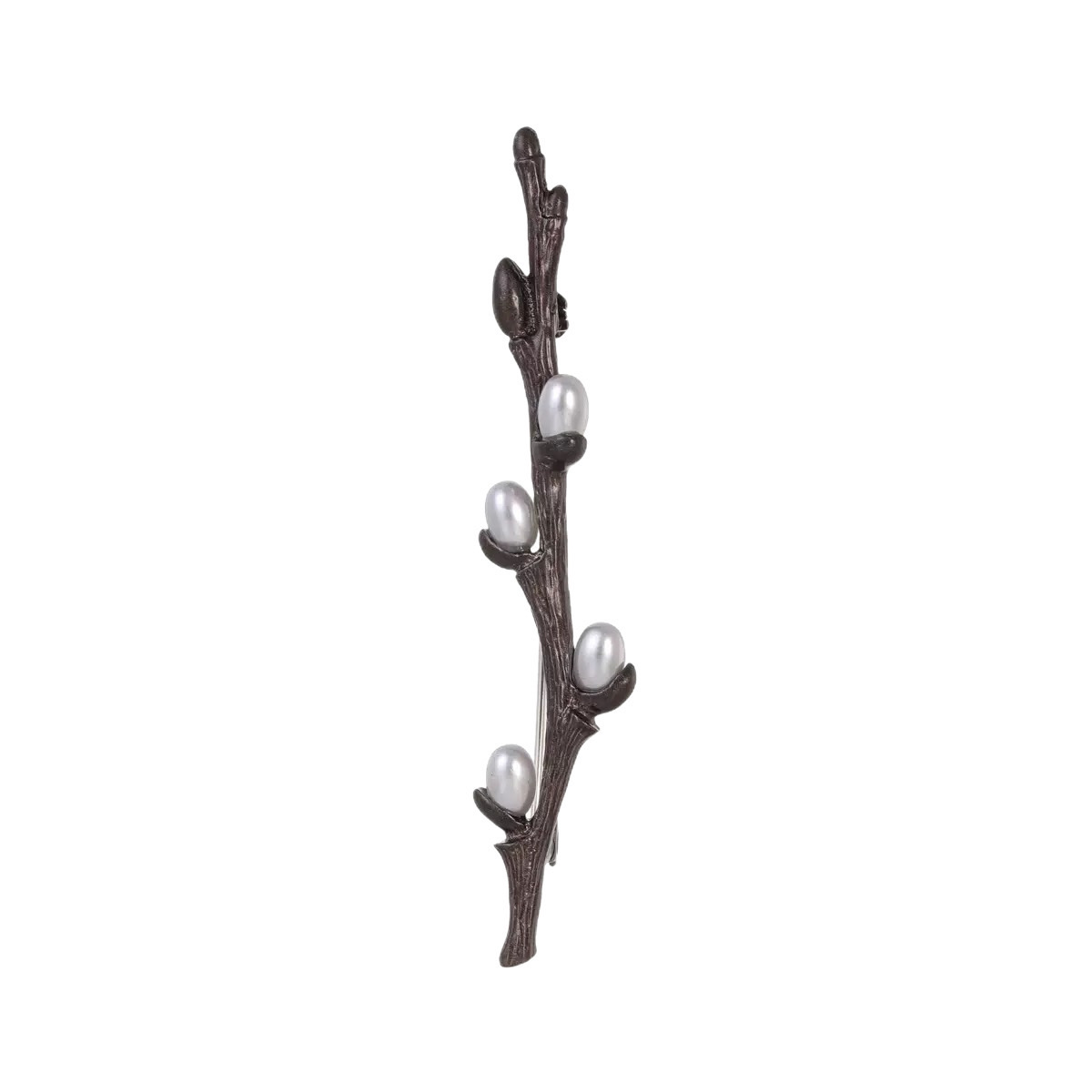 Simple plum blossom branch brooch, fashionable and versatile, ancient-style pearl jewelry pin, plum blossom series women's clothing and brooch detail image 6