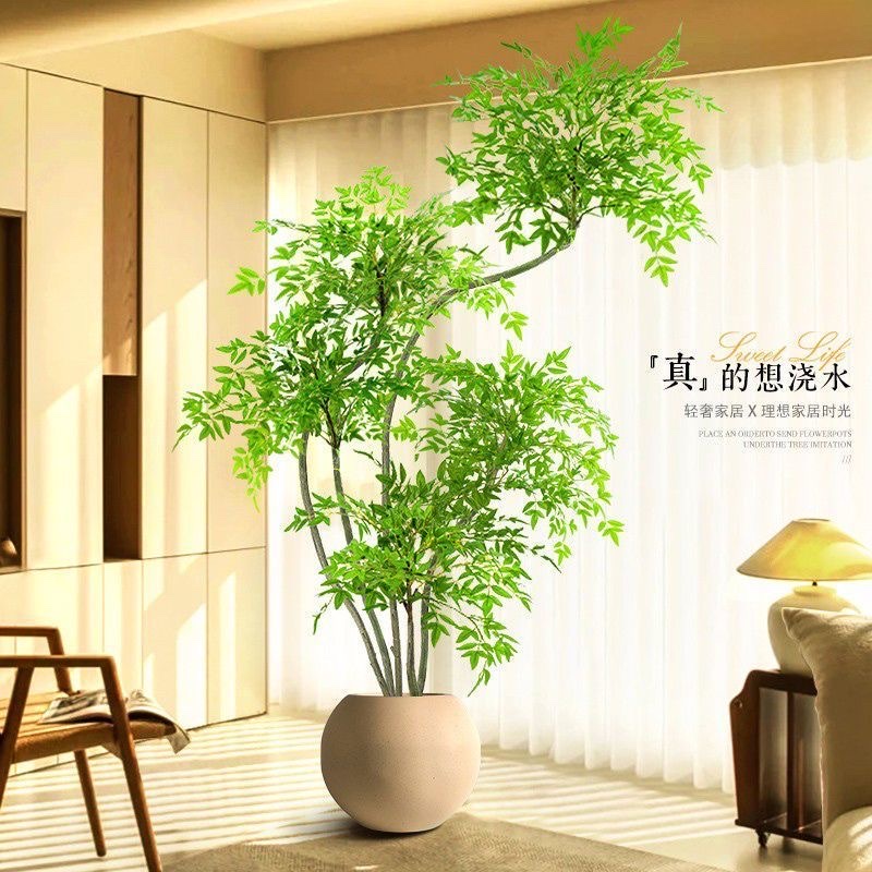 Nandina domestica artificial green plants detail image 8