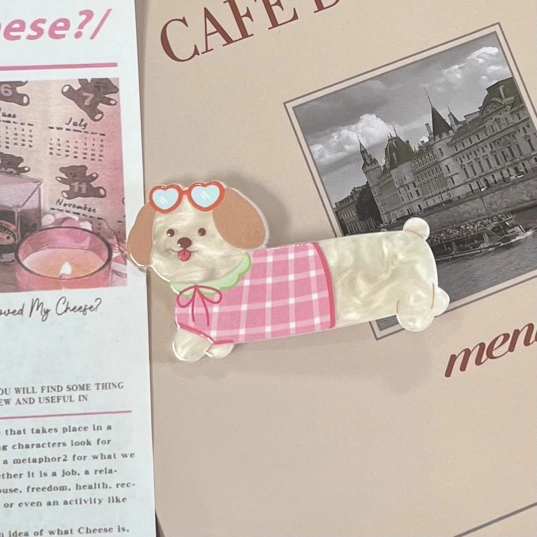 Cute cartoon party dog, cat, hair clip, girl's side broken hair, bangs clip, girl's duckbill clip, hair accessory, hair clip, hair accessory, acrylic hair accessory, hair accessory detail image 16