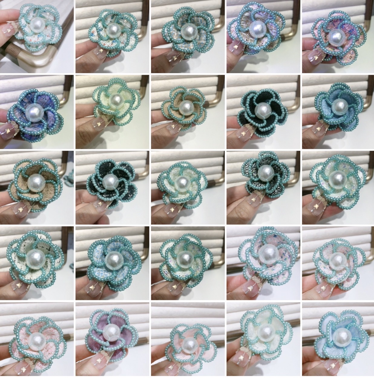 布艺山茶花玫瑰配件 DIY手工饰品材料创意摆件装饰