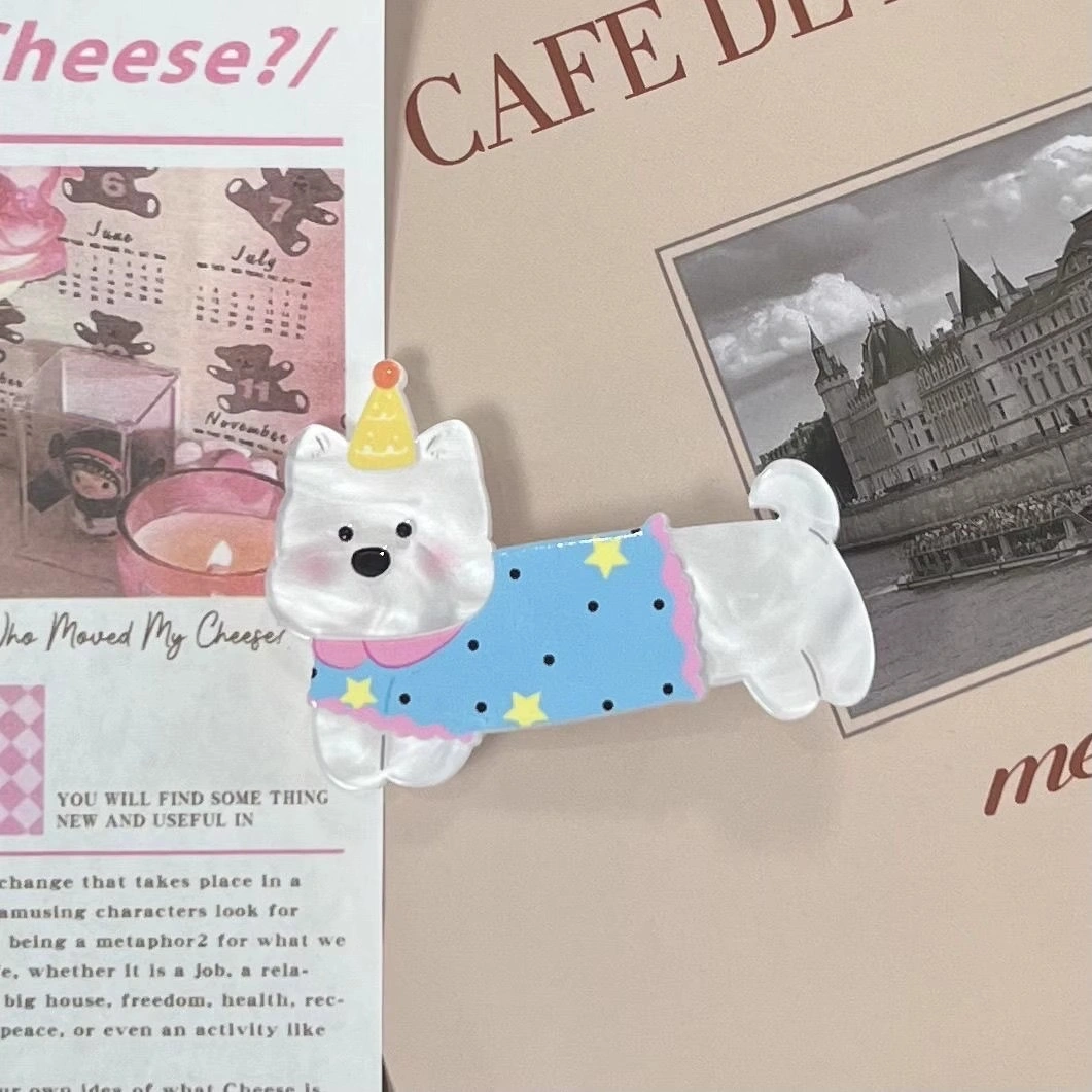 Cute cartoon party dog, cat, hair clip, girl's side broken hair, bangs clip, girl's duckbill clip, hair accessory, hair clip, hair accessory, acrylic hair accessory, hair accessory detail image 11