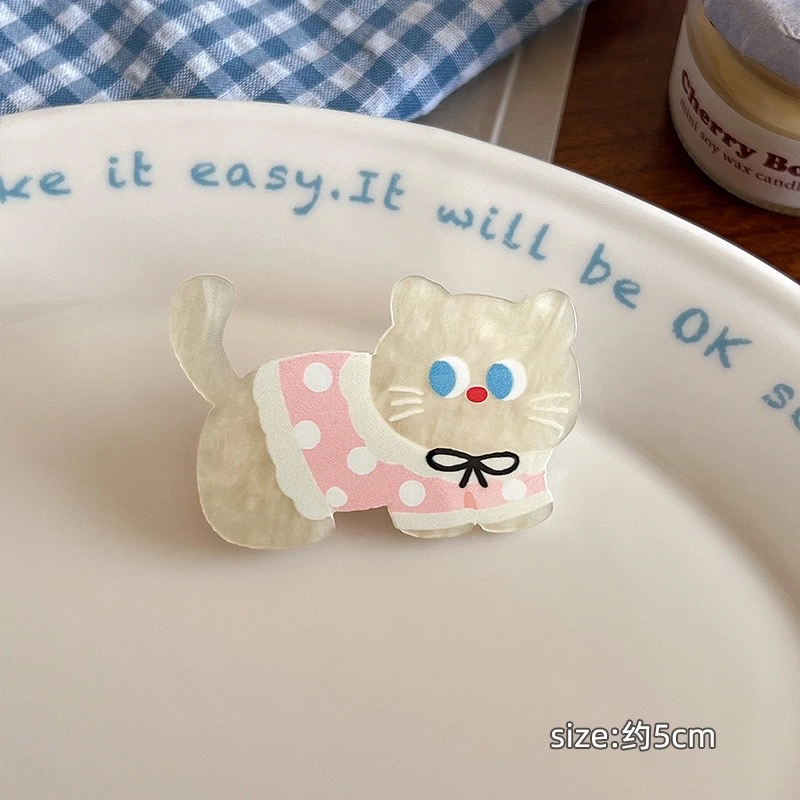 Cute cartoon party dog, cat, hair clip, girl's side broken hair, bangs clip, girl's duckbill clip, hair accessory, hair clip, hair accessory, acrylic hair accessory, hair accessory detail image 7