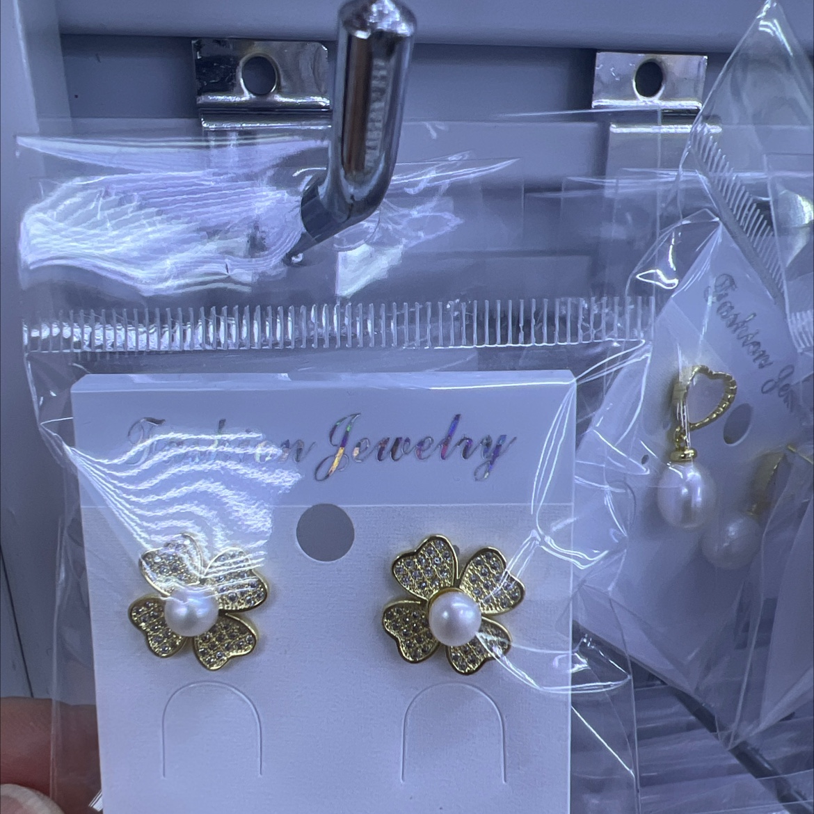 Natural freshwater pearl and diamond fashionable earrings, all handcrafted