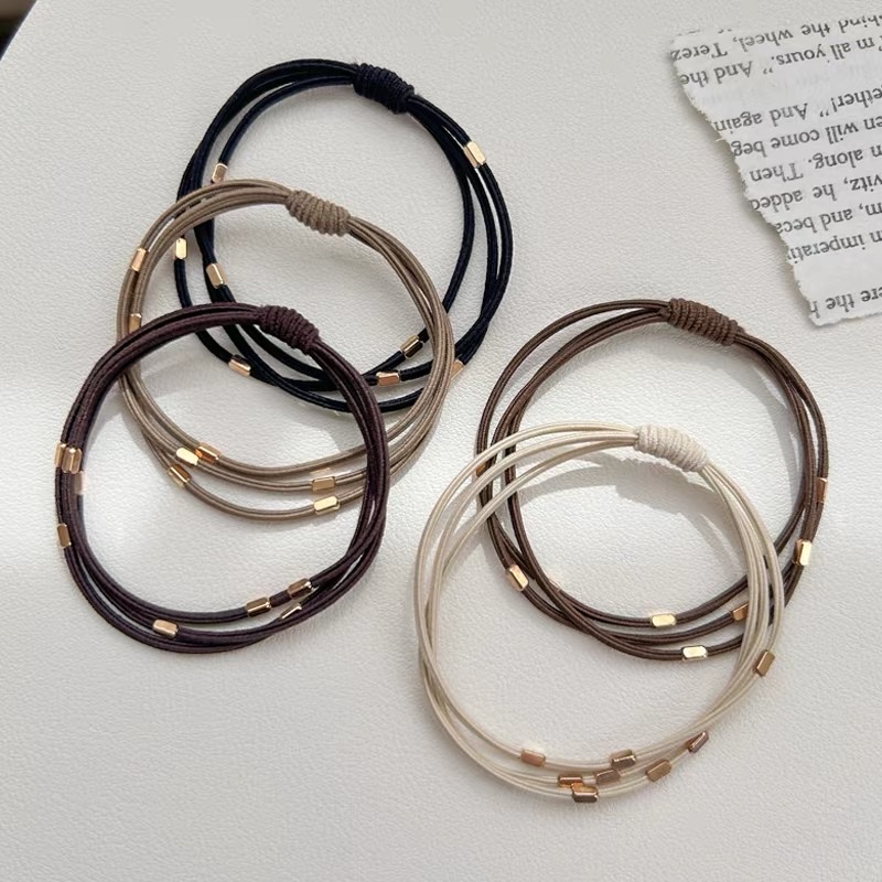 2025 New style hair tie, small rubber band hair band, women's hair tie, crystal imitation headwear, rubber band leather case, simple adult headwear, women's patchwork, simple and fashionable hair band, women's patchwork, simple and fashionable hair band, Korean version detail image 2