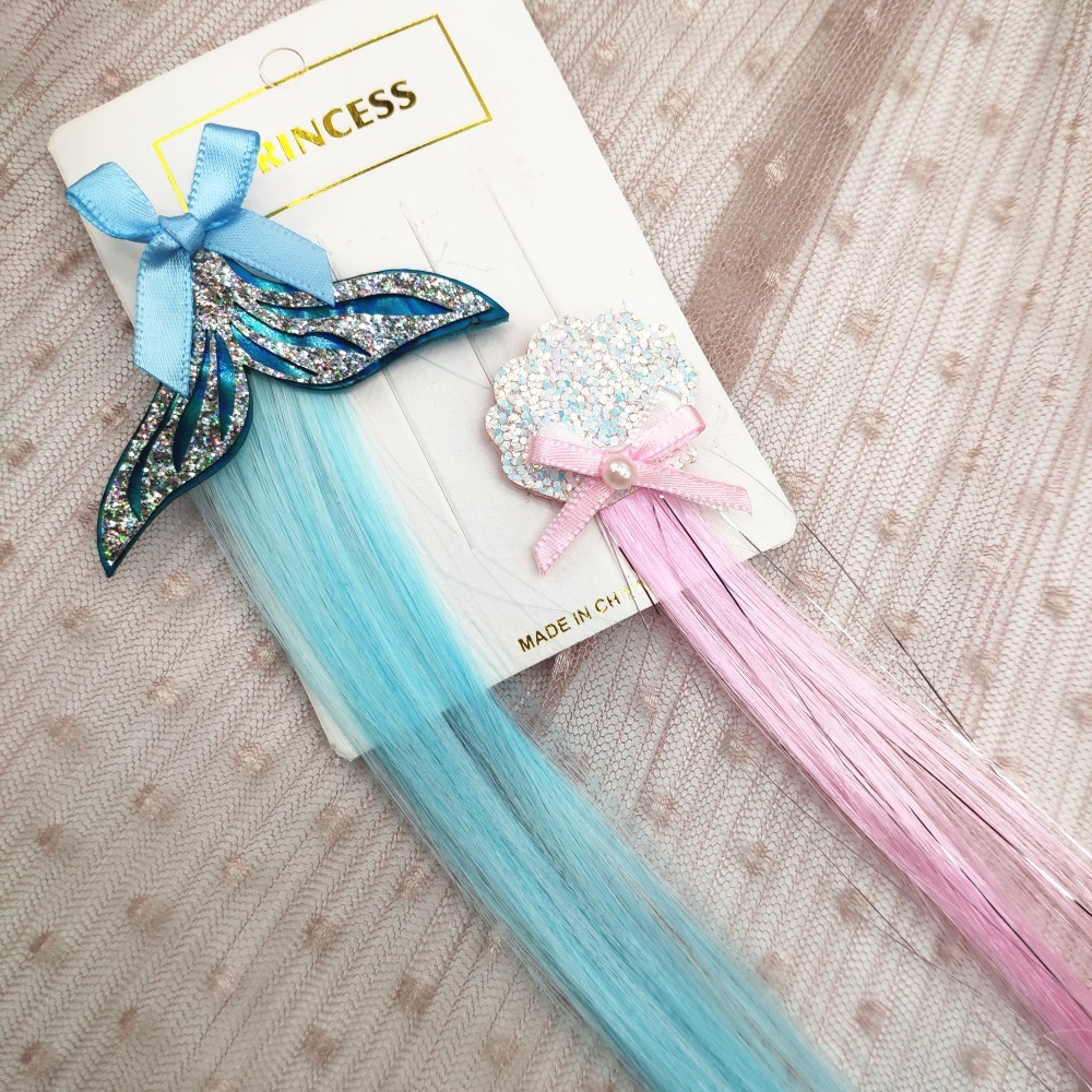 Ariel Mermaid princess hair clips, girls' wigs, hair clips, super fairy baby headwear, hair clips, children's summer cute headwear in South Korea Application Scenario