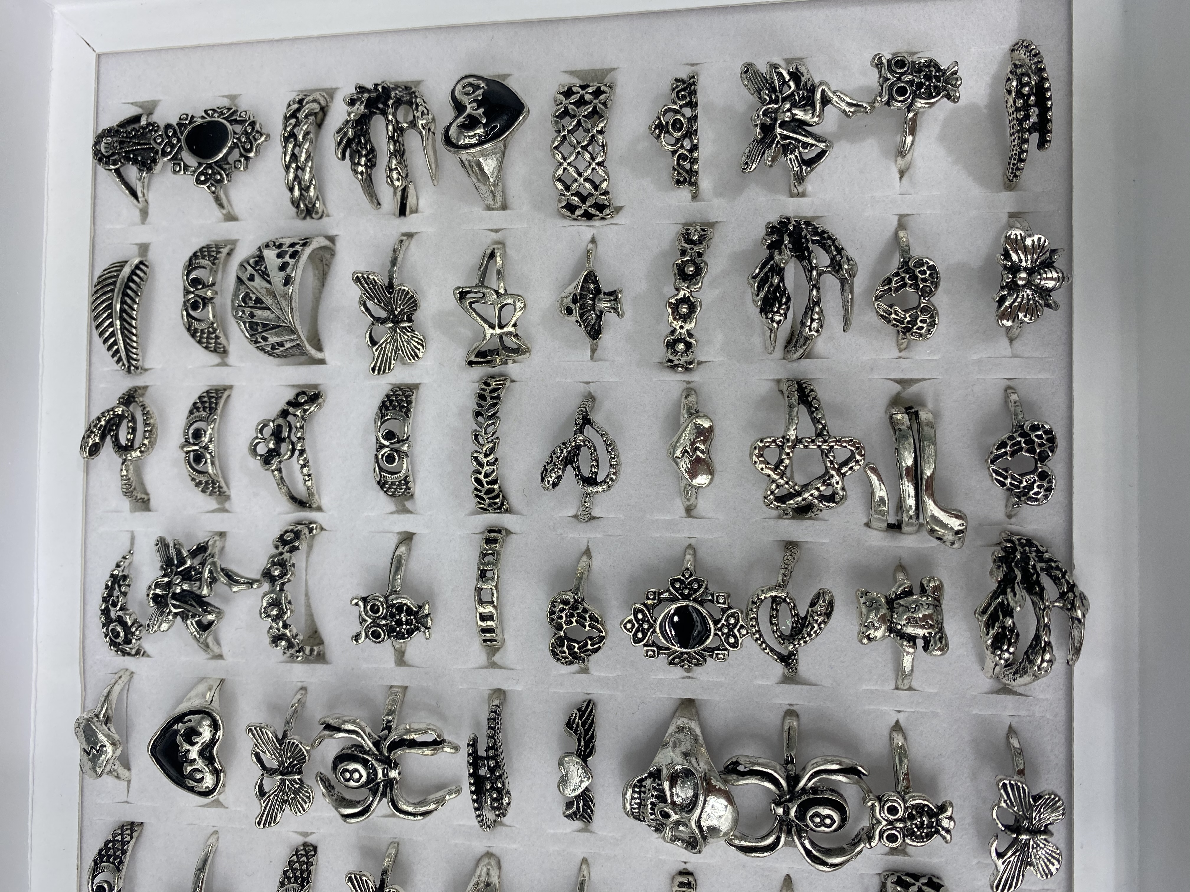 夸张大气复古风镀古银戒指厂家现货饰品批发个性潮流戒指食指指环 