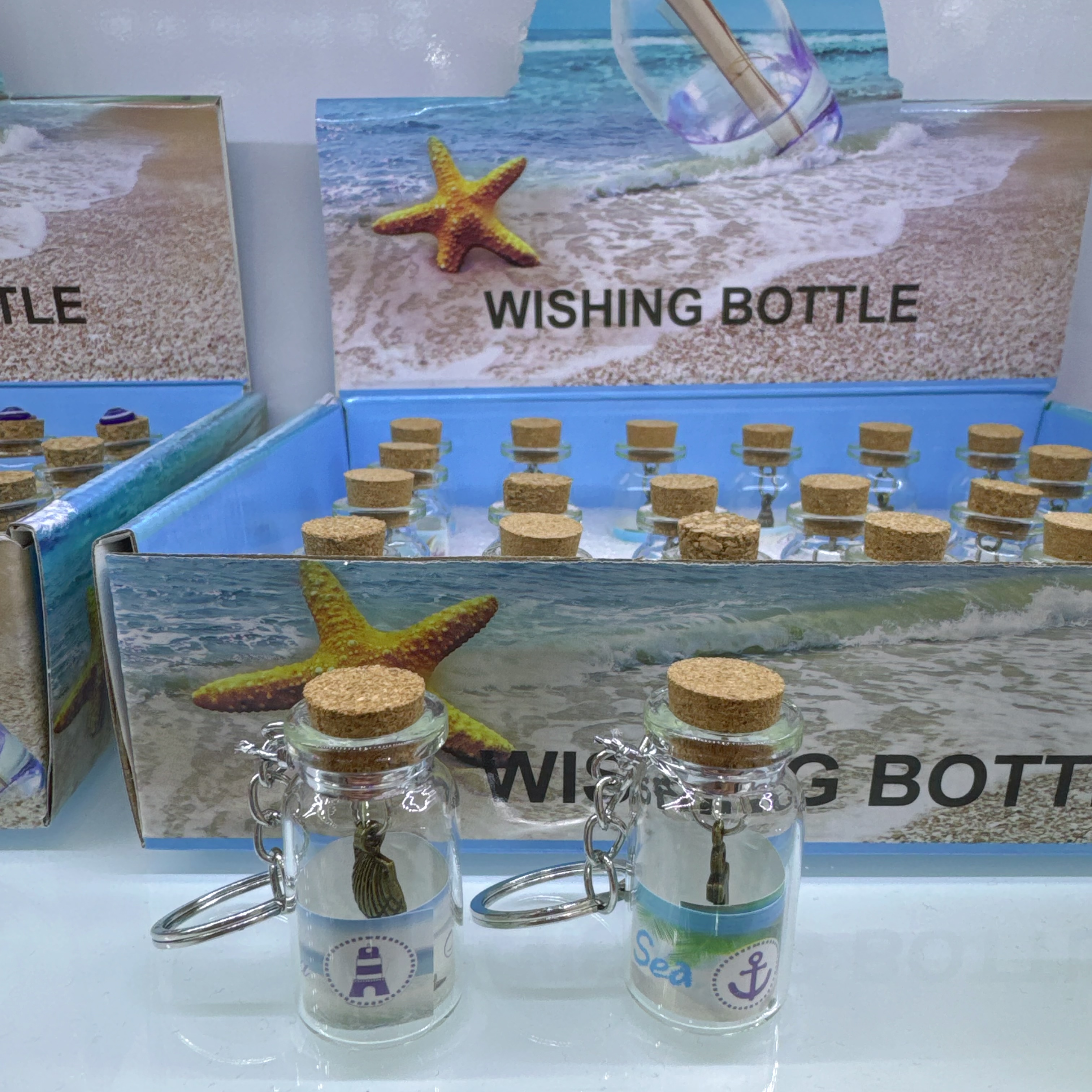 地中海风格海洋漂流瓶 7ml钥匙扣许愿瓶 流沙瓶摆件玻璃罐子产品图