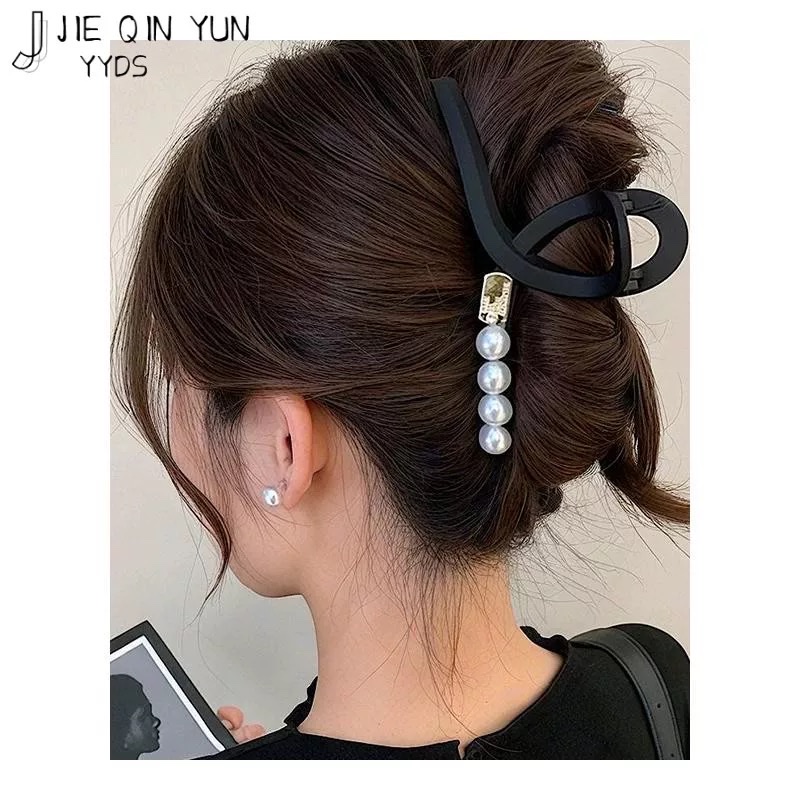 黑色抓夹女大号高级感后脑勺盘发发夹2025新款鲨鱼夹子发量多头饰细节图