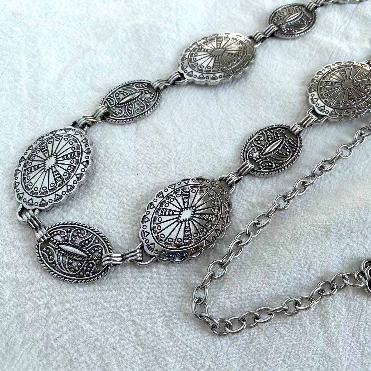 新款雕花几何复古腰链女士跨境金属优雅百搭西部经典厂家现货直销 详情图4