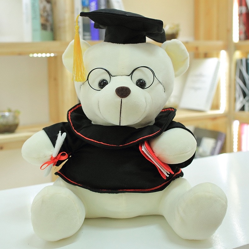 Cute graduation bear plush toy, Doctor Teddy bear figurine, high school and college graduation gift, kindergarten detail image 3