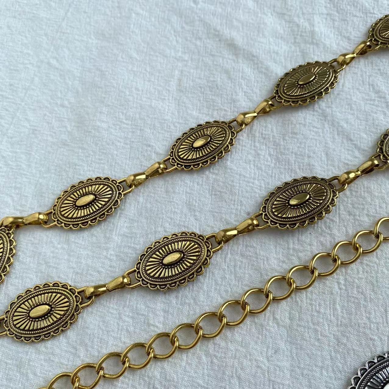 新款雕花几何复古腰链女士跨境金属优雅百搭西部经典厂家现货直销 详情图11