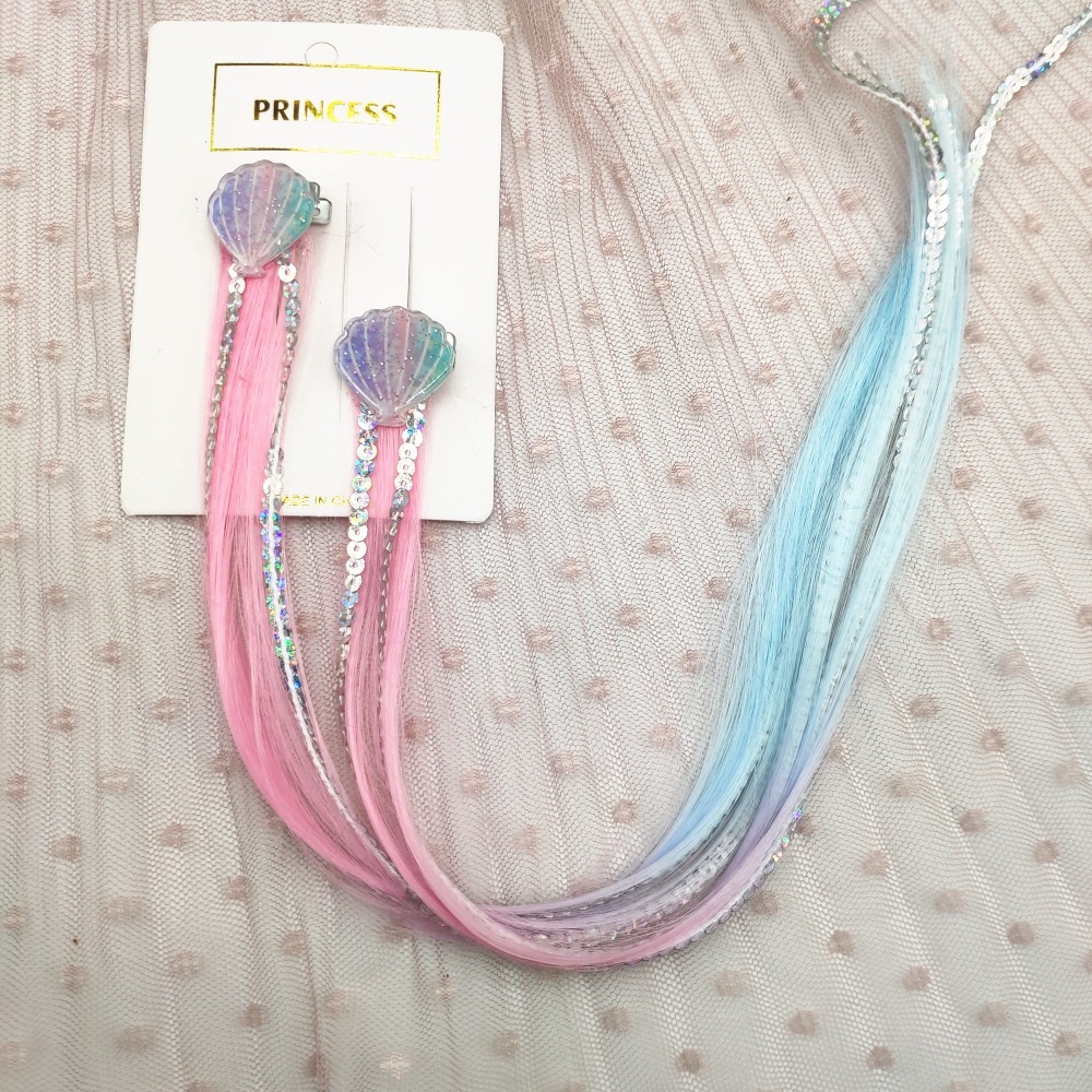 Ariel Mermaid princess hair clips, girls' wigs, hair clips, super fairy baby headwear, hair clips, children's summer cute headwear in South Korea detail image 3