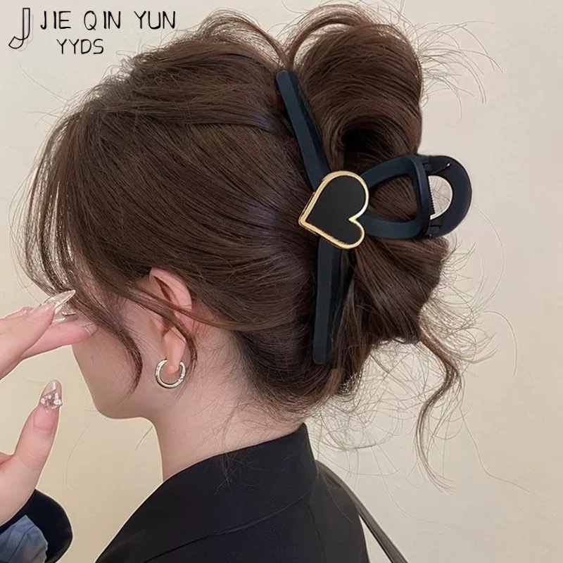 黑色抓夹女大号高级感后脑勺盘发发夹2025新款鲨鱼夹子发量多头饰产品图