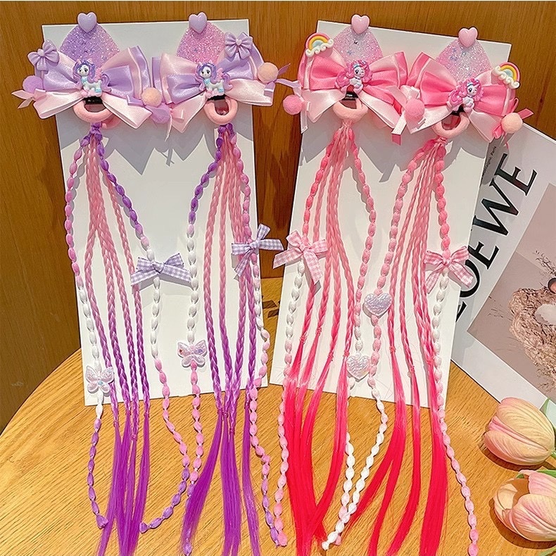 My Little Pony children's hairpins, cute cartoon bow hairpins, girl's popular gradient headwear, baby side clips detail image 4