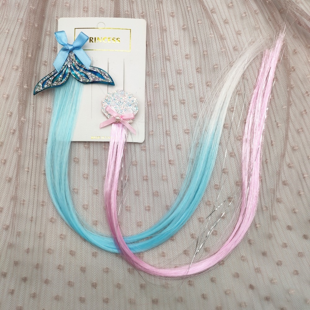 Ariel Mermaid princess hair clips, girls' wigs, hair clips, super fairy baby headwear, hair clips, children's summer cute headwear in South Korea detail image 2