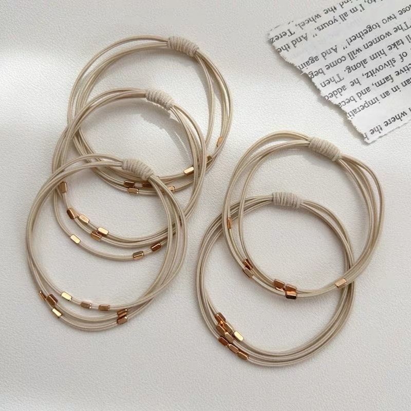 2025 New style hair tie, small rubber band hair band, women's hair tie, crystal imitation headwear, rubber band leather case, simple adult headwear, women's patchwork, simple and fashionable hair band, women's patchwork, simple and fashionable hair band, Korean version detail image 7