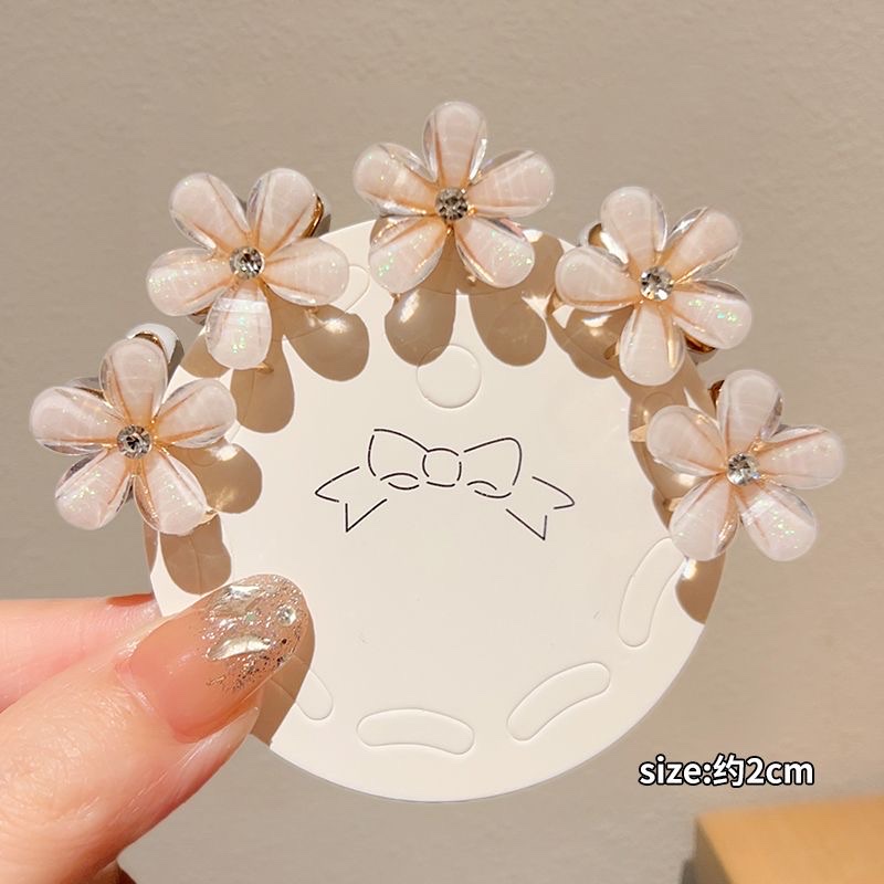 New Year's red mini camellia hairpin, girls' bangs braided hair, cute little scratch-off hairpin, baby hair accessory, headwear, hairpin, headwear scratch-off Item Picture