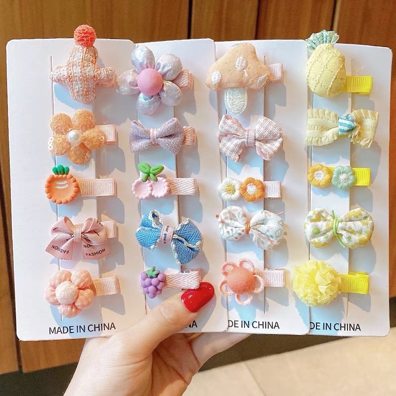 女孩全包布不伤发刘海碎发夹2025新款女童侧边鸭嘴夹可爱宝宝发夹白底实物图