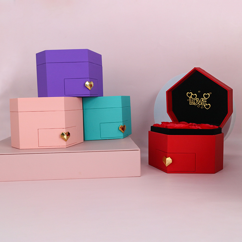 9 heart-shaped drawer gift boxes, Valentine's Day gift boxes, Mother's Day gift boxes, gift box packaging boxes Item Picture