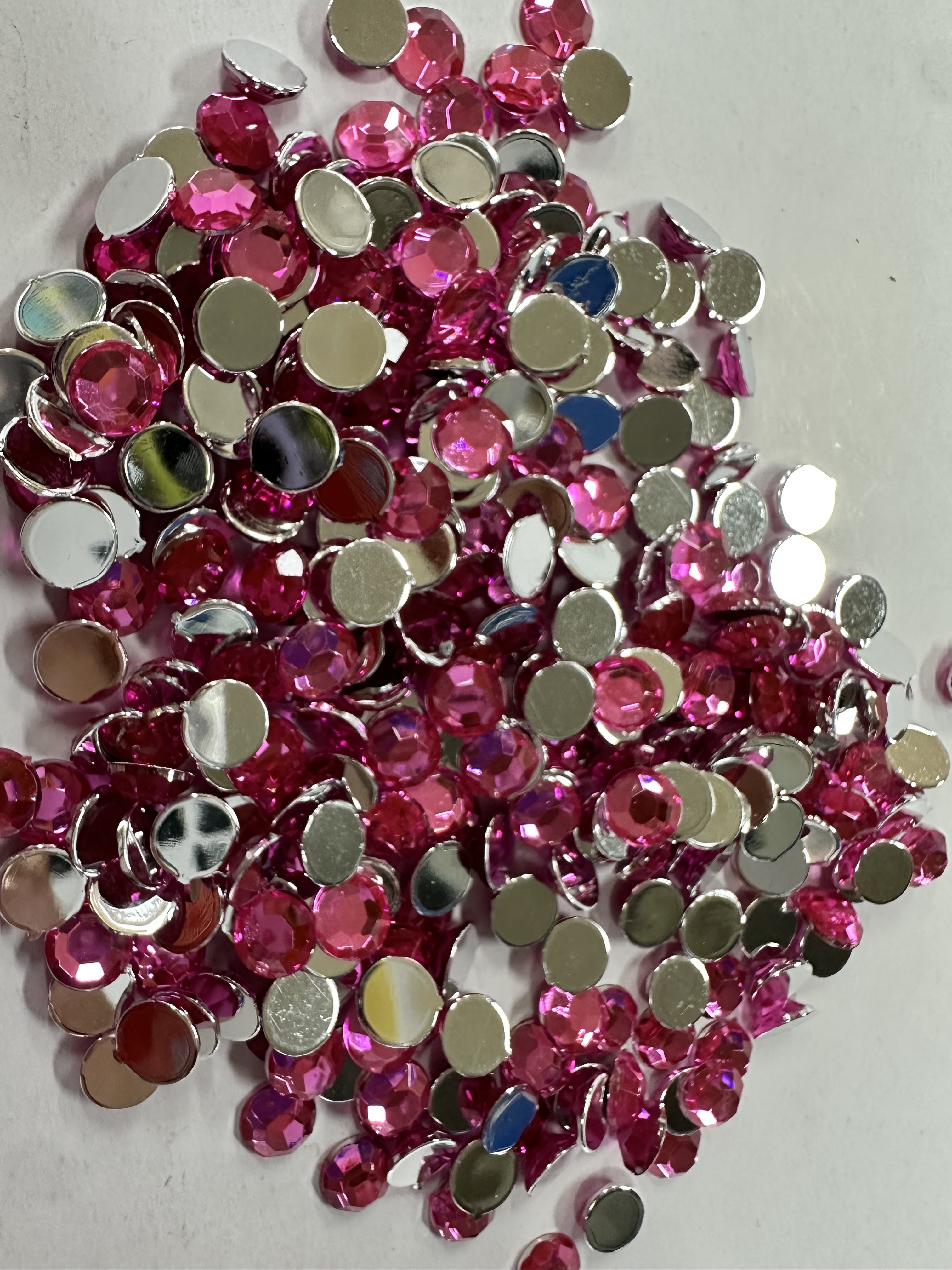 Factory direct sales of imitation Taiwanese acrylic drill flat drill 1.5mm ~ 4mm children's hair accessory gripper accessories, environmentally friendly flat cut surface round detail image 13