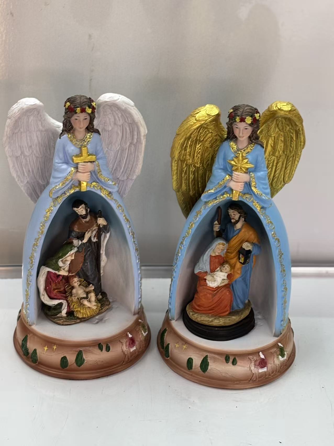 创意圣诞马槽摆件  天使树脂  树脂摆件  马槽小摆件树脂细节图