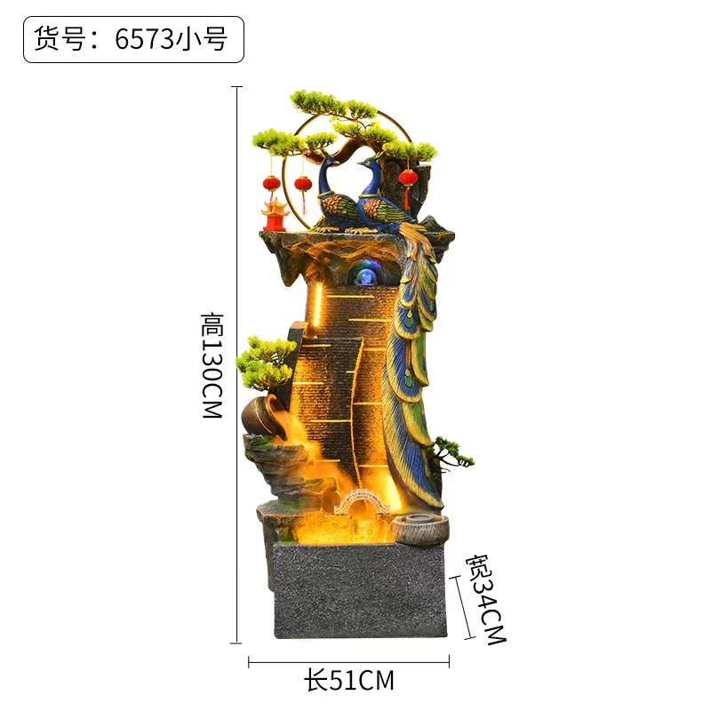 Resin water flow bonsai curtain wall, crystal ball, LED lamp, atomizer, water pump, magnesium oxide, fiberglass reinforced plastic, geometric patterns, high mountain water flow, artificial mountain bonsai, small bonsai, Buddha statue series, ceramic series, lamp ring, ironwork series Item Picture