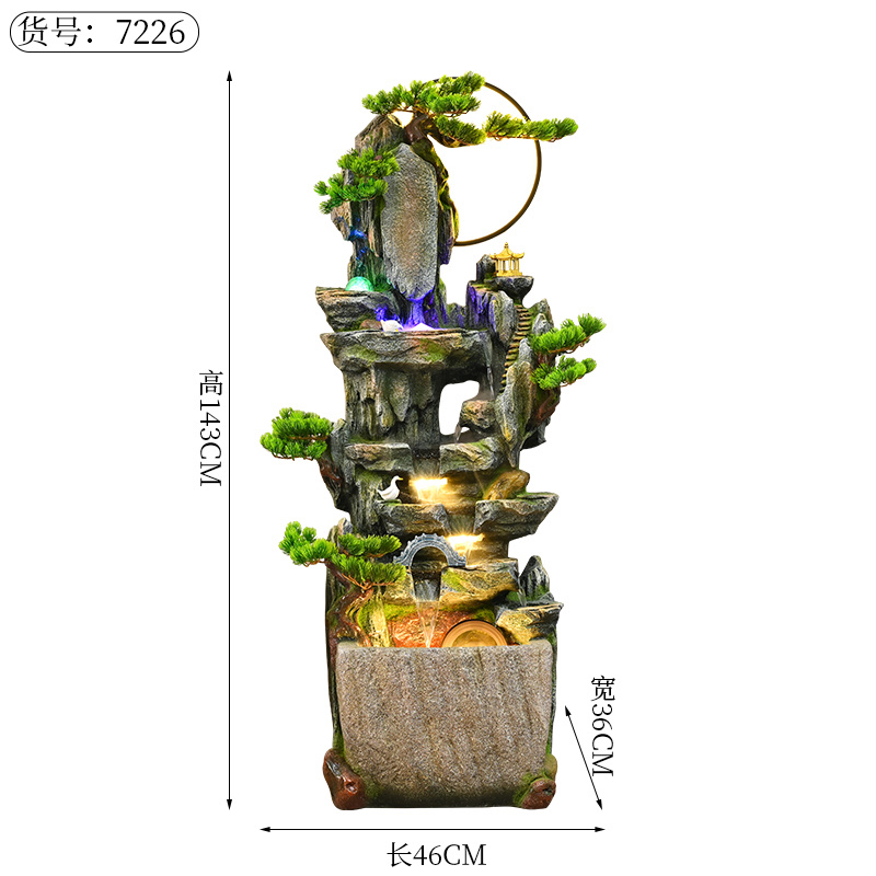 树脂流水盆景幕帘墙水晶球LED灯雾化器水泵氧化镁玻璃钢几何图形高山流水假山盆景小盆景佛像系列陶瓷系列灯圈铁艺系列详情图2