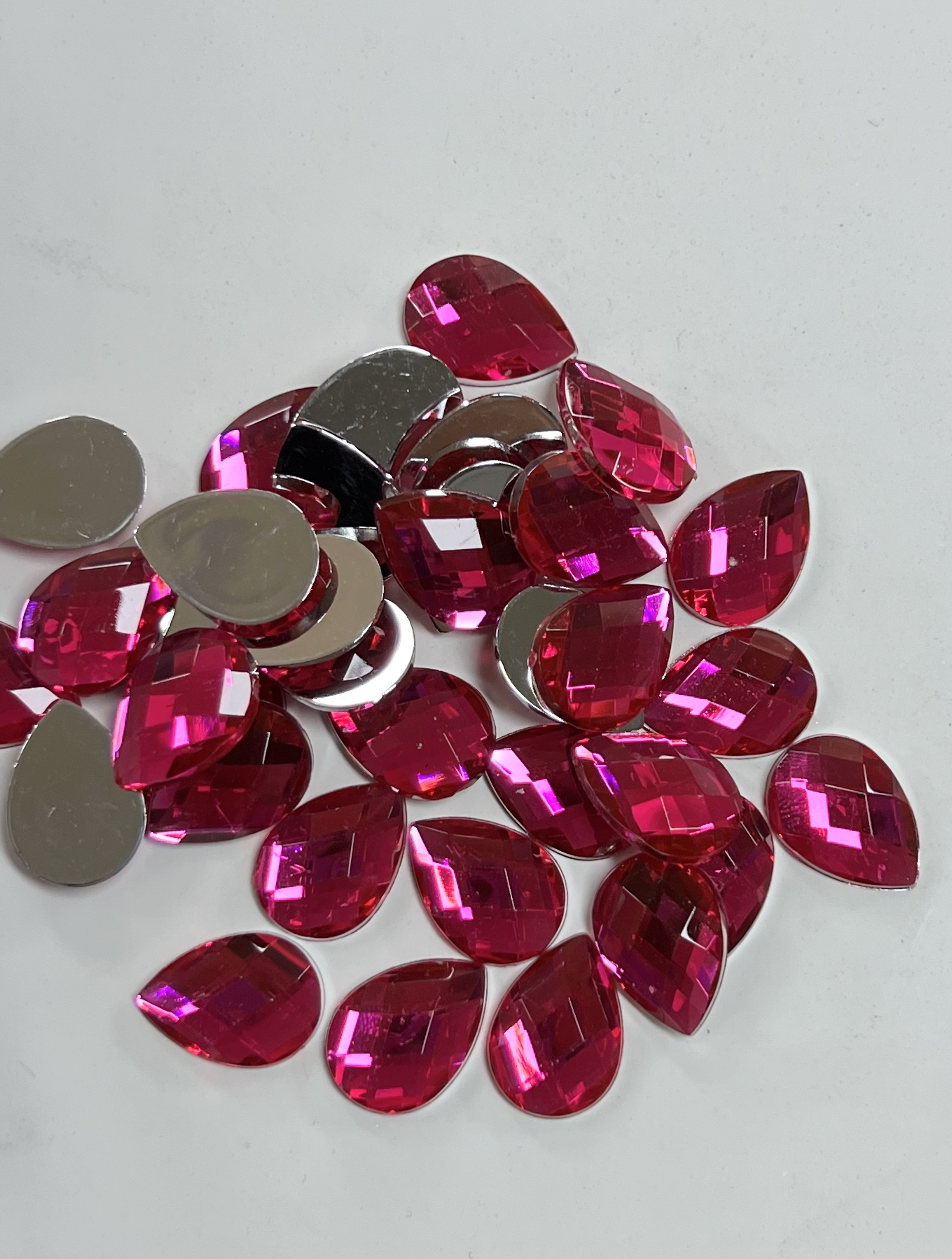 Factory direct sales of earth surface water drop flat bottom imitation Taiwan acrylic diamond eco-friendly jewelry accessories, multiple colors to choose from, acrylic jewelry headwear, children's hair accessories, clothing accessories, grabbers details Picture