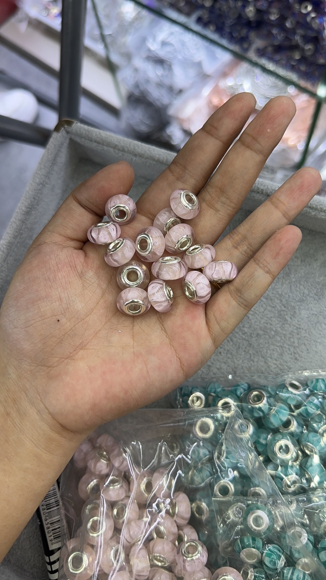 依链新款潘家琉璃大孔珠琉璃配件手链配件可爱穿孔琉璃贝壳五角星隔珠微镶锆石吊坠配件 DIY手工材料摆件装饰创意设计详情图8