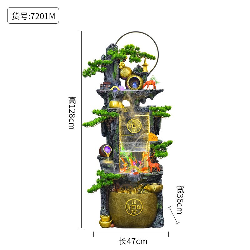 树脂流水盆景幕帘墙水晶球LED灯雾化器水泵氧化镁玻璃钢几何图形高山流水假山盆景小盆景佛像系列陶瓷系列灯圈铁艺系列详情图4