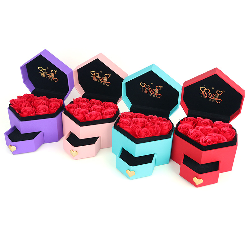 9 heart-shaped drawer gift boxes, Valentine's Day gift boxes, Mother's Day gift boxes, gift box packaging boxes detail image 7
