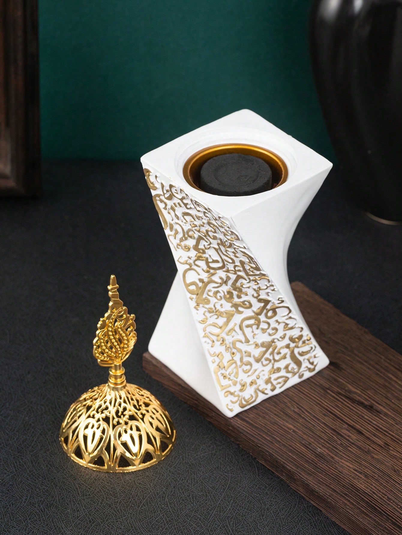 1PC树脂阿文祝福语 香炉摆件 阿拉伯香炉装饰摆件节日派对摆件详情图2