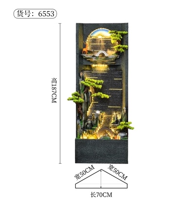 Resin water flow bonsai curtain wall, crystal ball, LED lamp, atomizer, water pump, magnesium oxide, fiberglass reinforced plastic, geometric patterns, high mountain water flow, artificial mountain bonsai, small bonsai, Buddha statue series, ceramic series, lamp ring, ironwork series Specification image