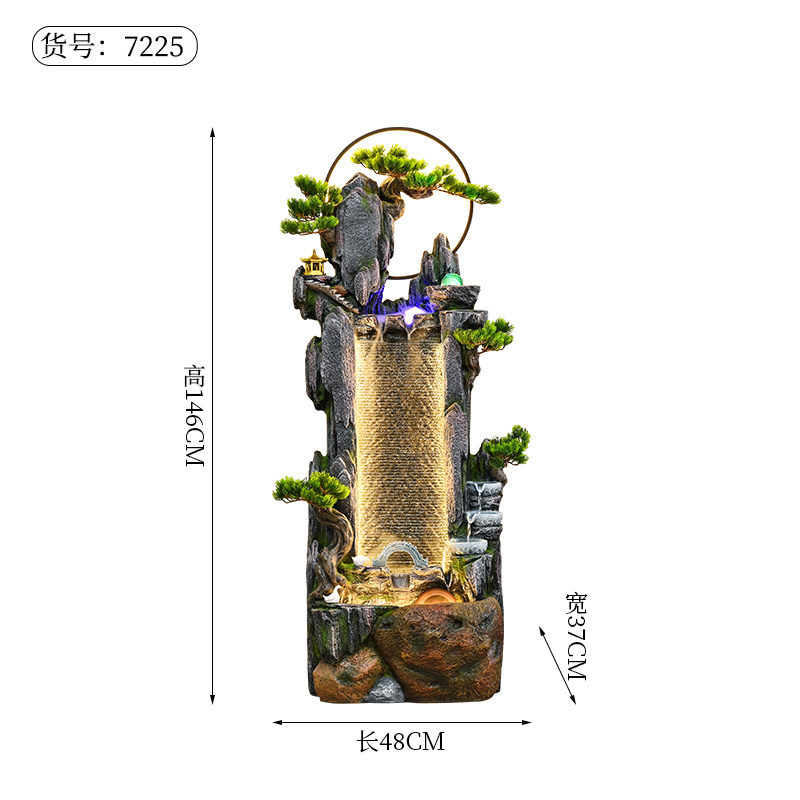 树脂流水盆景幕帘墙水晶球LED灯雾化器水泵氧化镁玻璃钢几何图形高山流水假山盆景小盆景佛像系列陶瓷系列灯圈铁艺系列详情图3