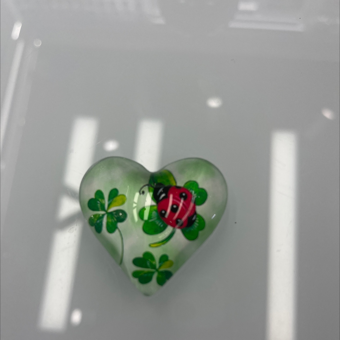 三叶草心形水晶冰箱贴摆件 创意水晶冰箱贴装饰礼品 旅游工艺品 景区用