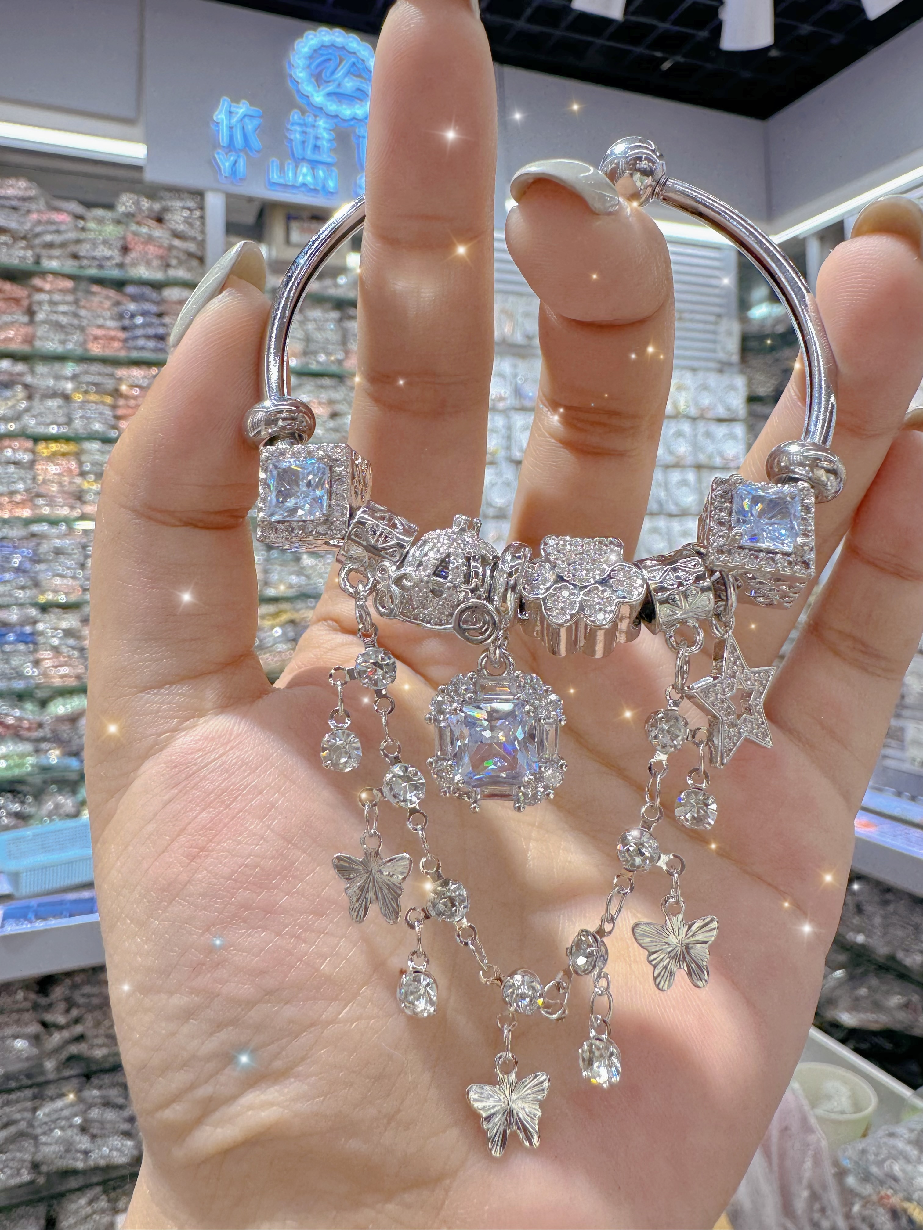 依链饰品潘家铜锆手链精品diy手链配件手链送女友送礼高端饰品精品手链五彩绳水晶手链时尚水晶手串精美首饰潮流饰品礼物