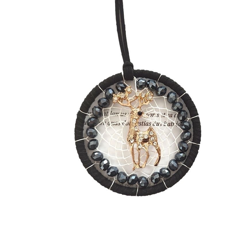 Original elk dreamcatcher car pendant woven feather Nordic home birthday gift creative wind chime gift pendant Item Picture
