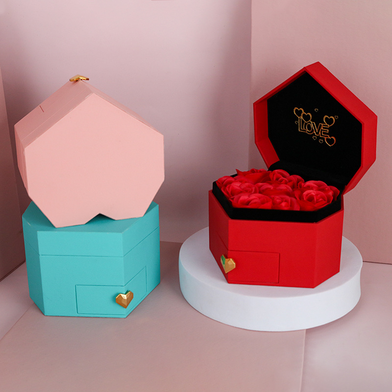 9 heart-shaped drawer gift boxes, Valentine's Day gift boxes, Mother's Day gift boxes, gift box packaging boxes detail image 5