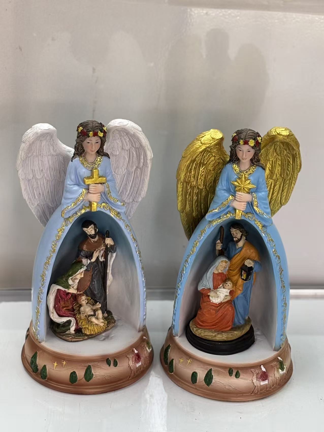 创意圣诞马槽摆件  天使树脂  树脂摆件  马槽小摆件树脂图