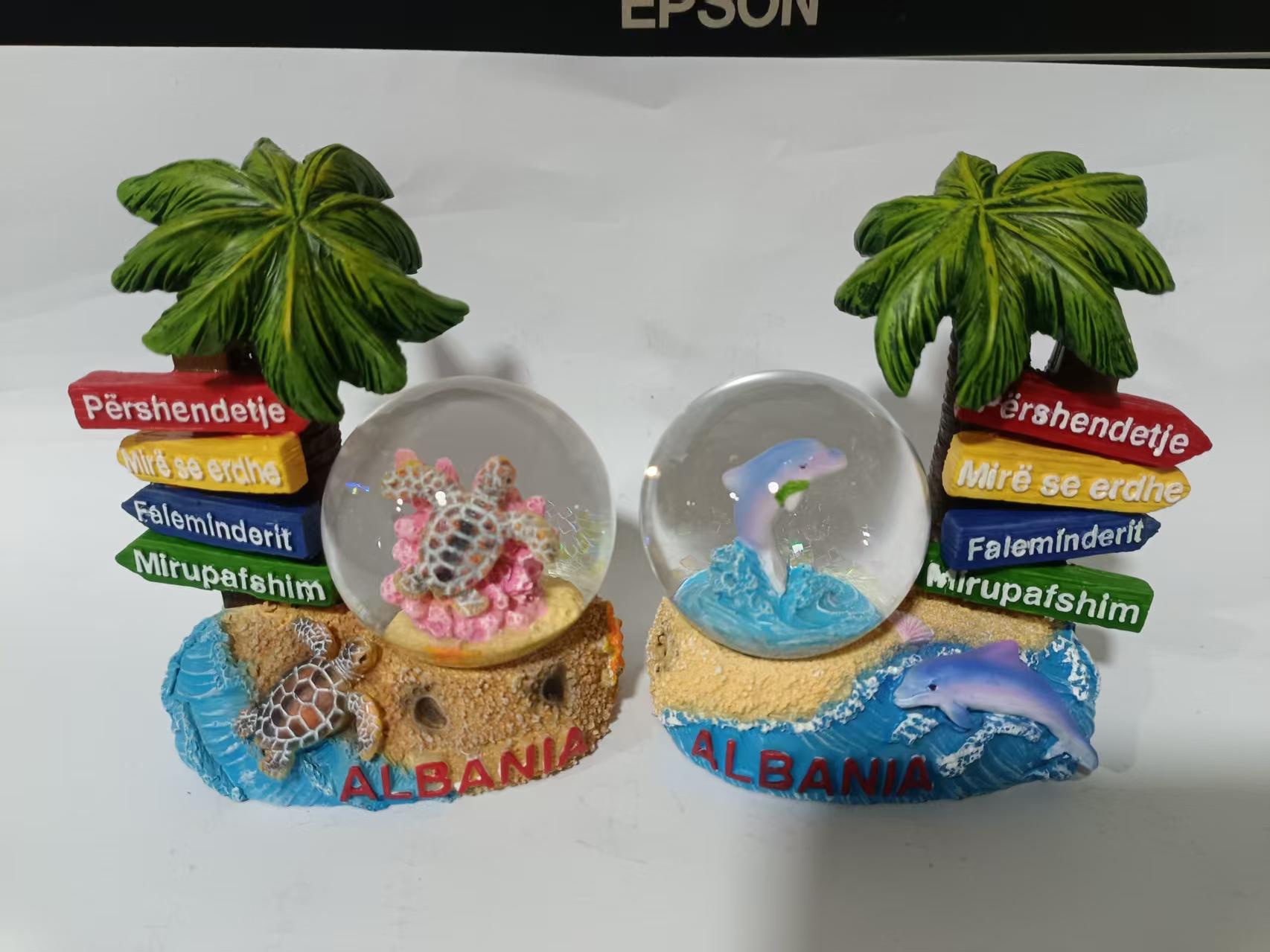 热卖沙摊风景海龟水球旅游纪念品立体摆件