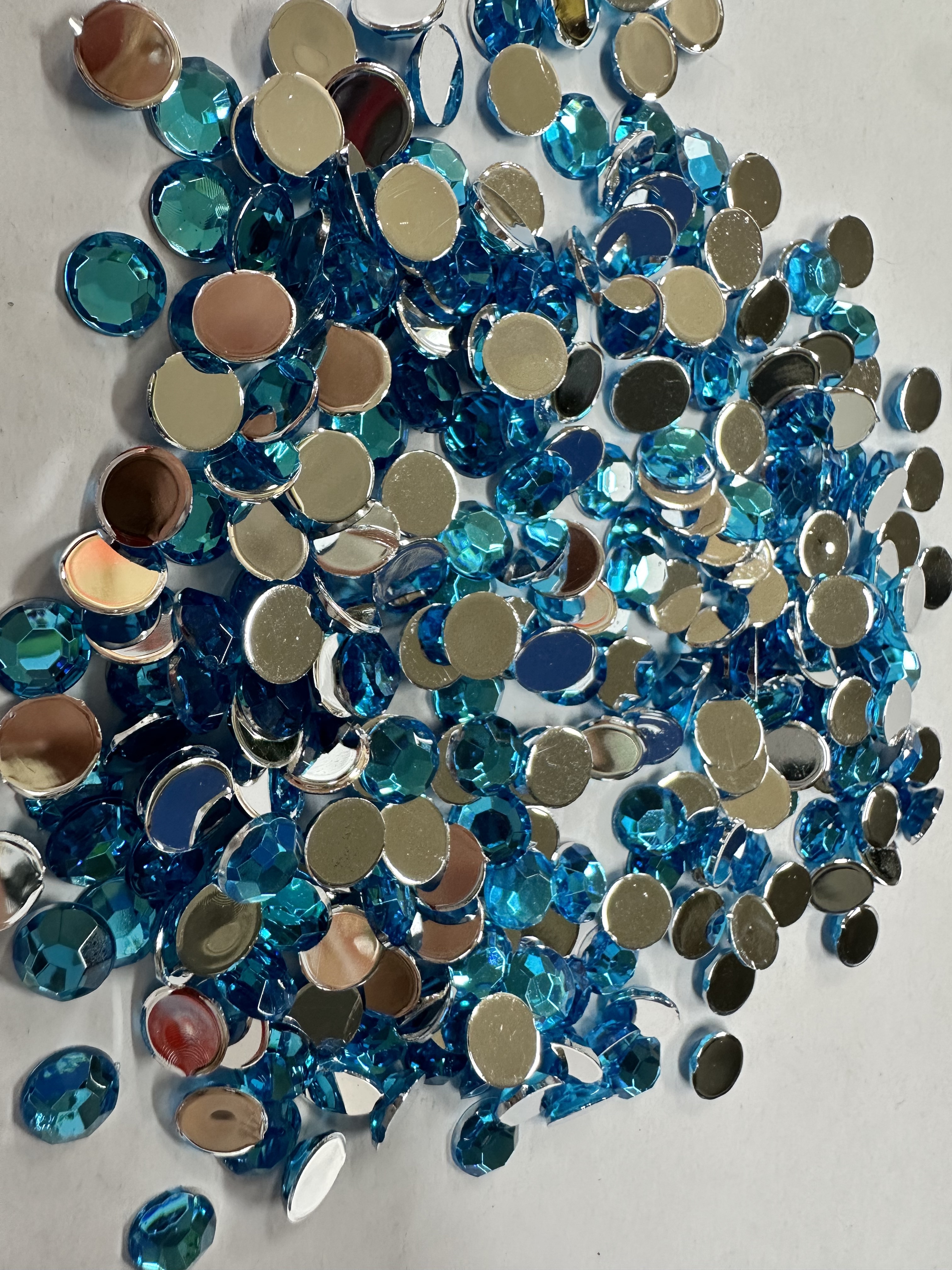 Factory direct sales of imitation Taiwanese acrylic drill flat drill 1.5mm ~ 4mm children's hair accessory gripper accessories, environmentally friendly flat cut surface round detail image 14