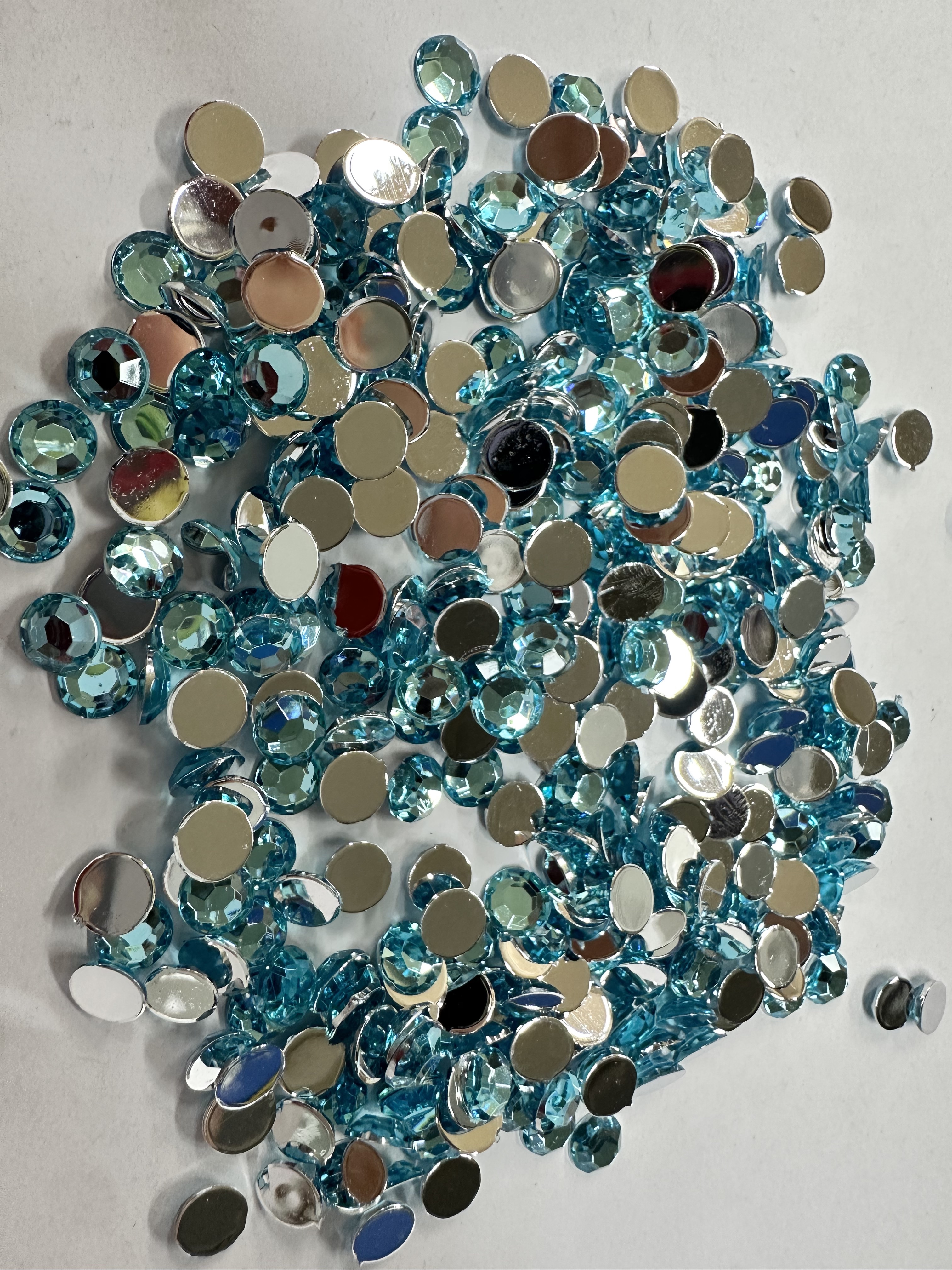 Factory direct sales of imitation Taiwanese acrylic drill flat drill 1.5mm ~ 4mm children's hair accessory gripper accessories, environmentally friendly flat cut surface round detail image 6