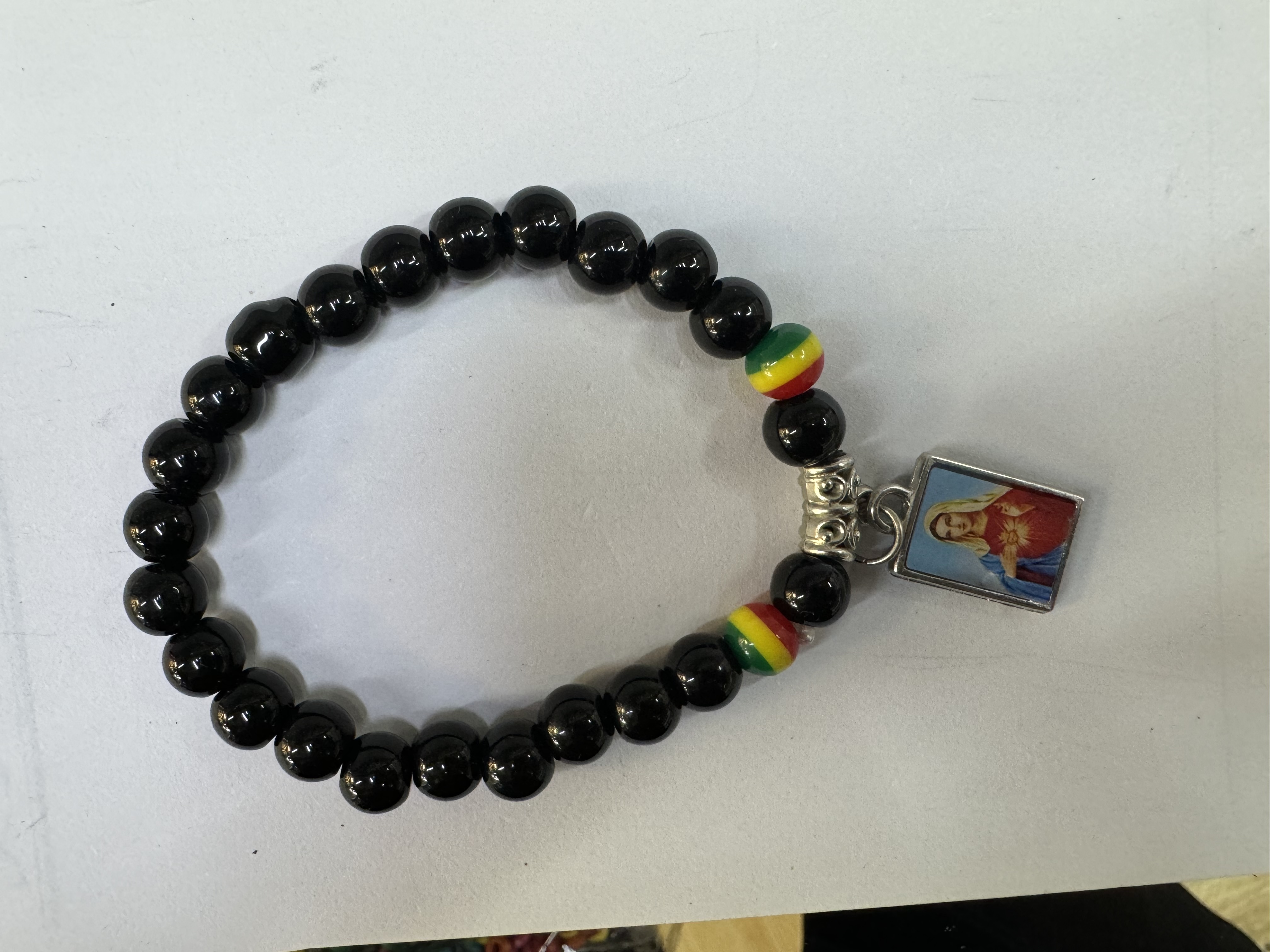 时间手串木头手链合金手串男女款时尚饰品手工编织礼物白底实物图