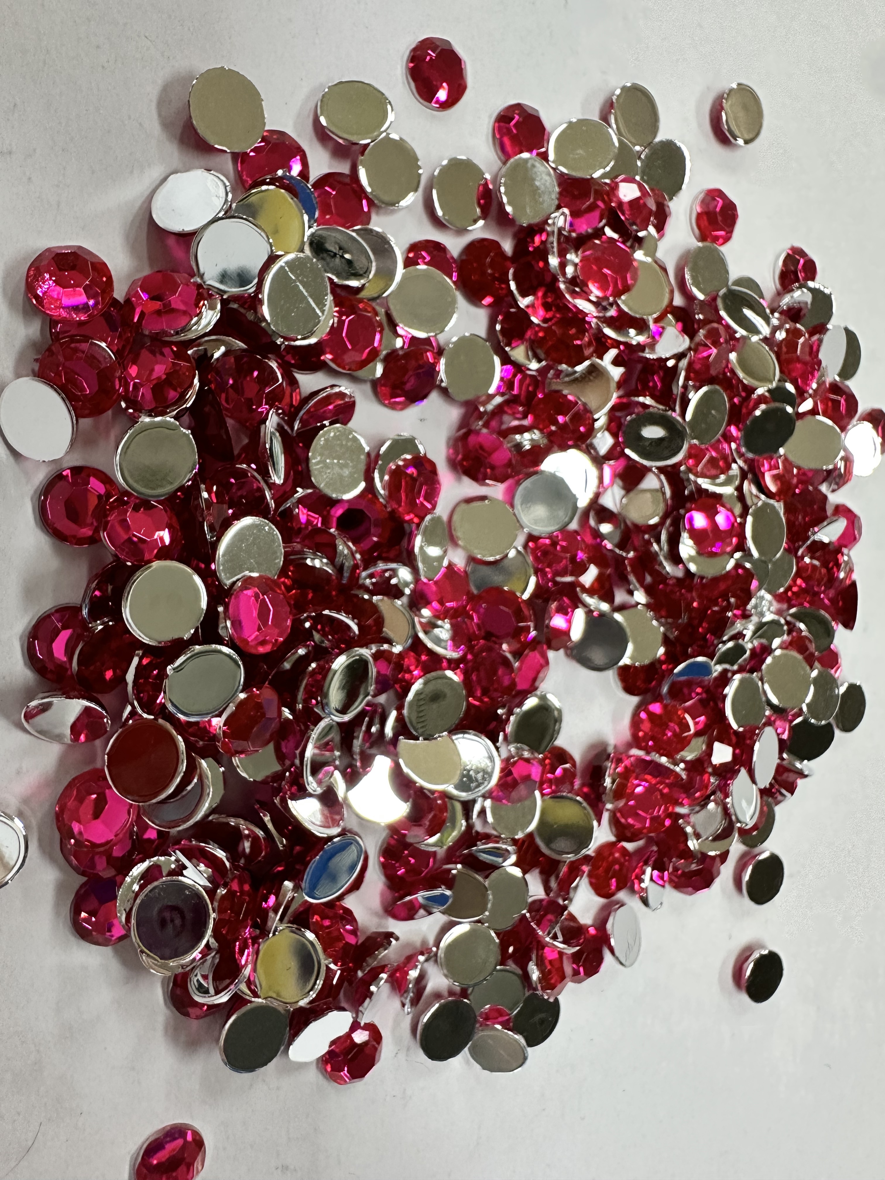 Factory direct sales of imitation Taiwanese acrylic drill flat drill 1.5mm ~ 4mm children's hair accessory gripper accessories, environmentally friendly flat cut surface round detail image 19