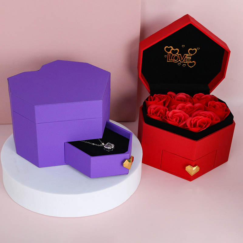 9 heart-shaped drawer gift boxes, Valentine's Day gift boxes, Mother's Day gift boxes, gift box packaging boxes Specification image