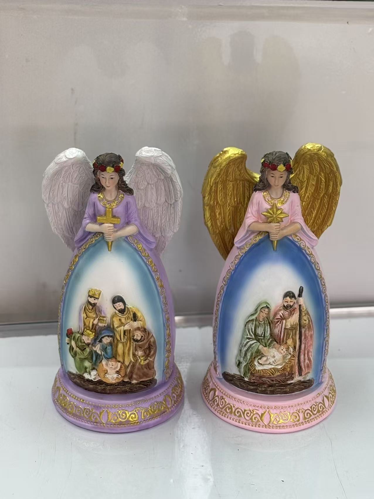 创意圣诞马槽摆件  天使树脂  树脂摆件  马槽小摆件树脂产品图