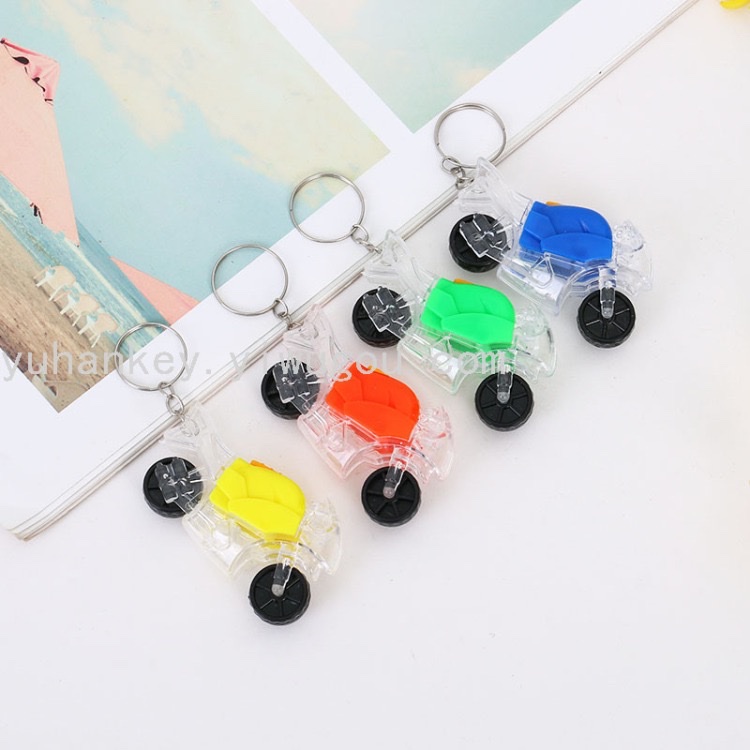 厂家直销闪光摩托车灯 led小摩托车钥匙扣圈 发光玩具赠品小礼品 散装塑料带LED灯挂件 电子灯钥匙扣