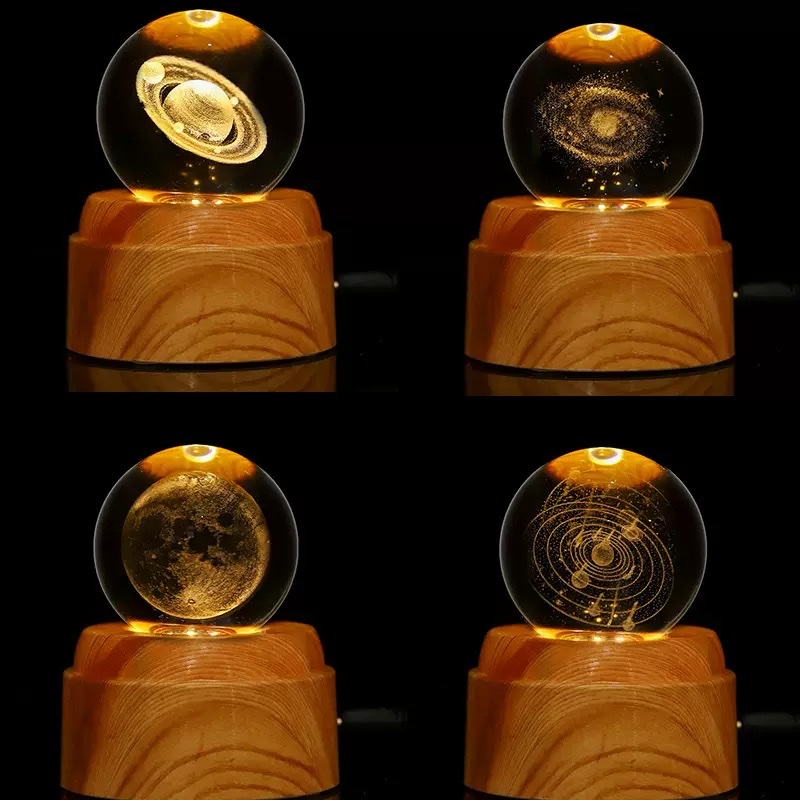 旋转木马八音盒圣诞水晶球小夜灯儿童玩具东方明珠工艺品创意礼物小夜灯