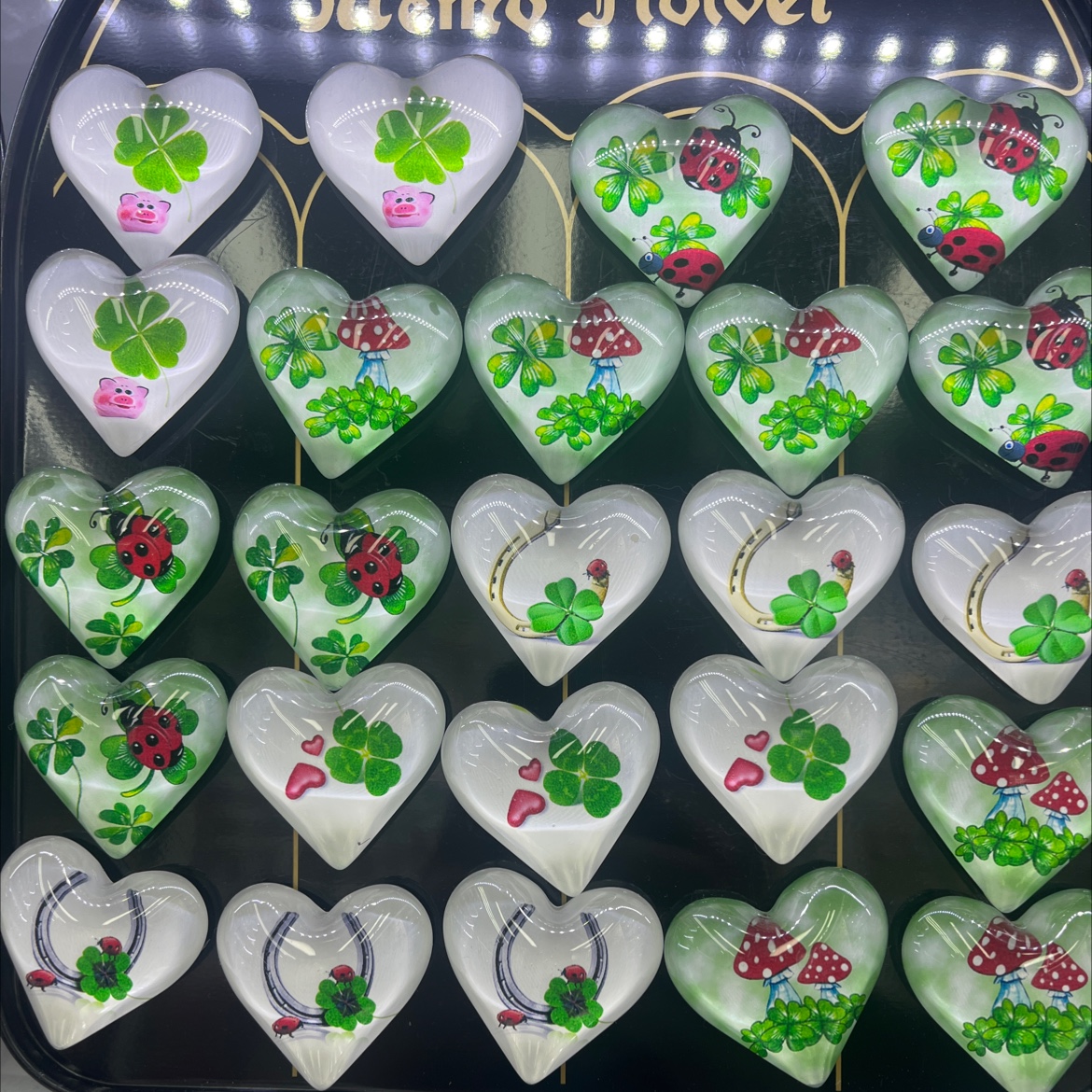 三叶草心形水晶冰箱贴摆件 创意水晶冰箱贴装饰礼品 旅游工艺品 景区用细节图